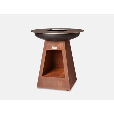 OnFire BBQ Höhe 100 cm, Rostoptik, mit Holzfach