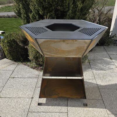 Feuerschale mit Grillring Hexa